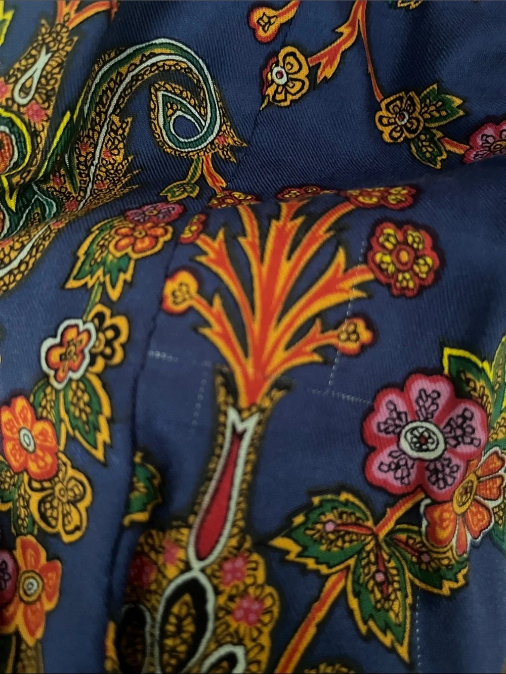 Blue Floral Embroidered Suzani Jacket - handmade/custom Asian jewel tone crop